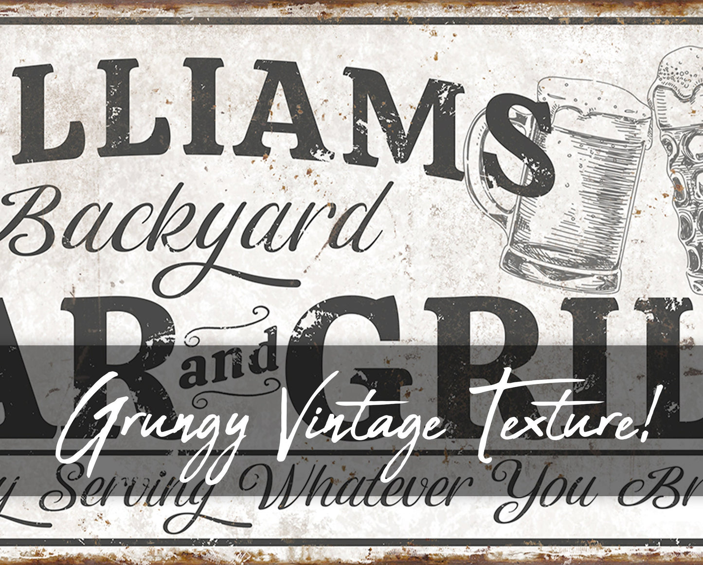 CUSTOM BACKYARD BAR AND GRILL SIGN