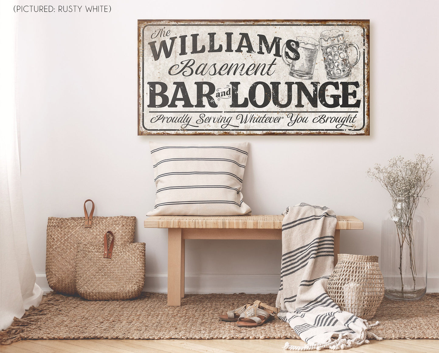 CUSTOM BASEMENT BAR AND LOUNGE SIGN