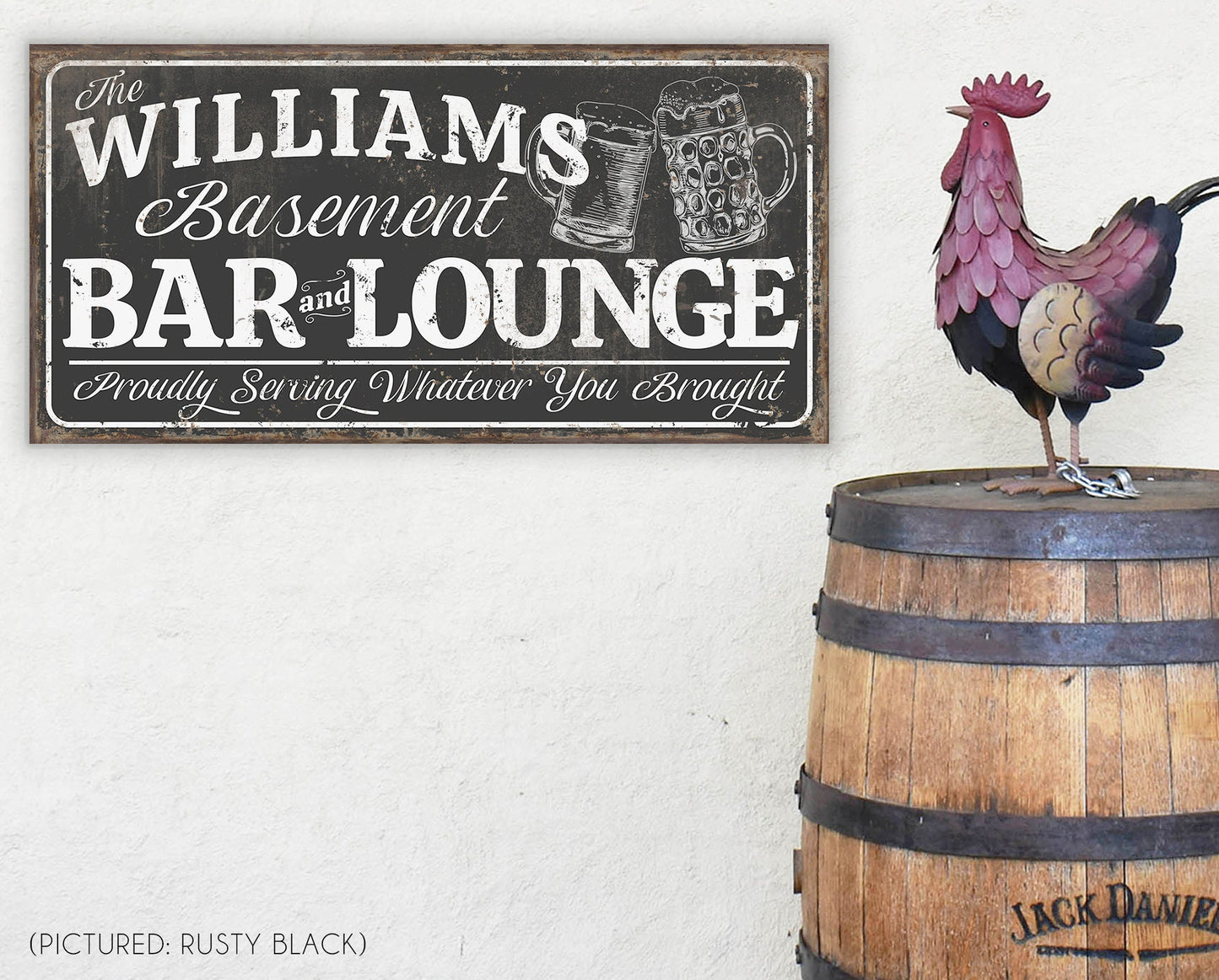 CUSTOM BASEMENT BAR AND LOUNGE SIGN