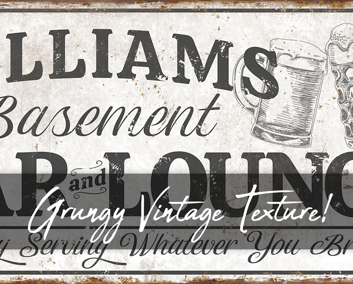 CUSTOM BASEMENT BAR AND LOUNGE SIGN