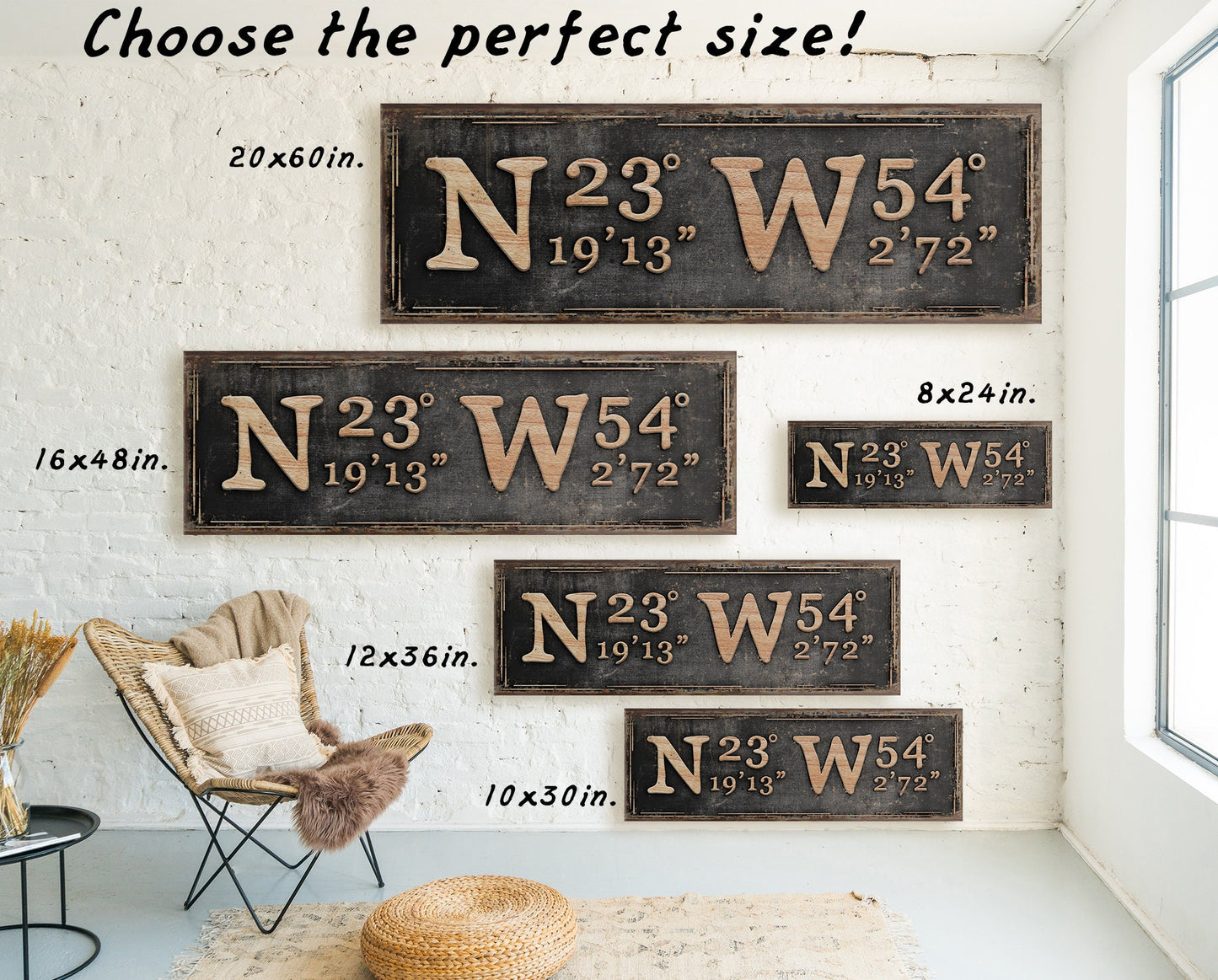 CUSTOM COORDINATES SIGN