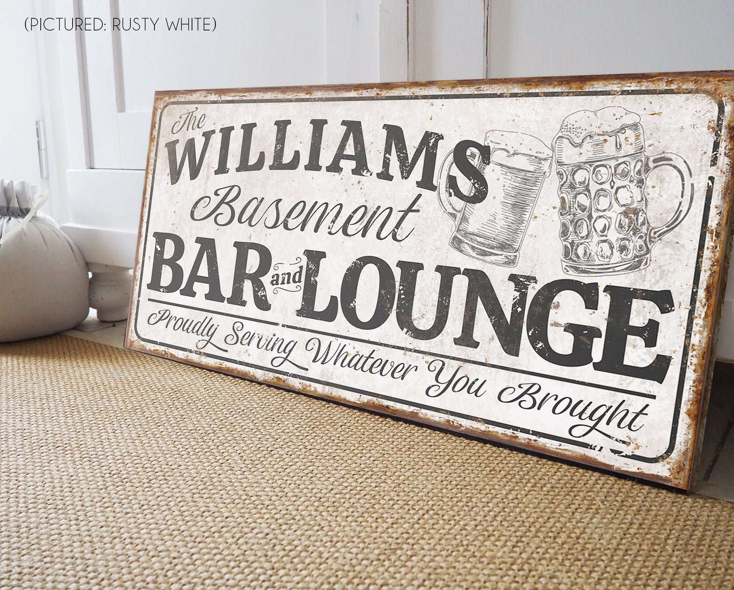 CUSTOM BASEMENT BAR AND LOUNGE SIGN
