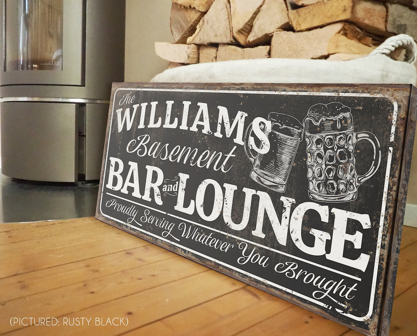 CUSTOM BASEMENT BAR AND LOUNGE SIGN