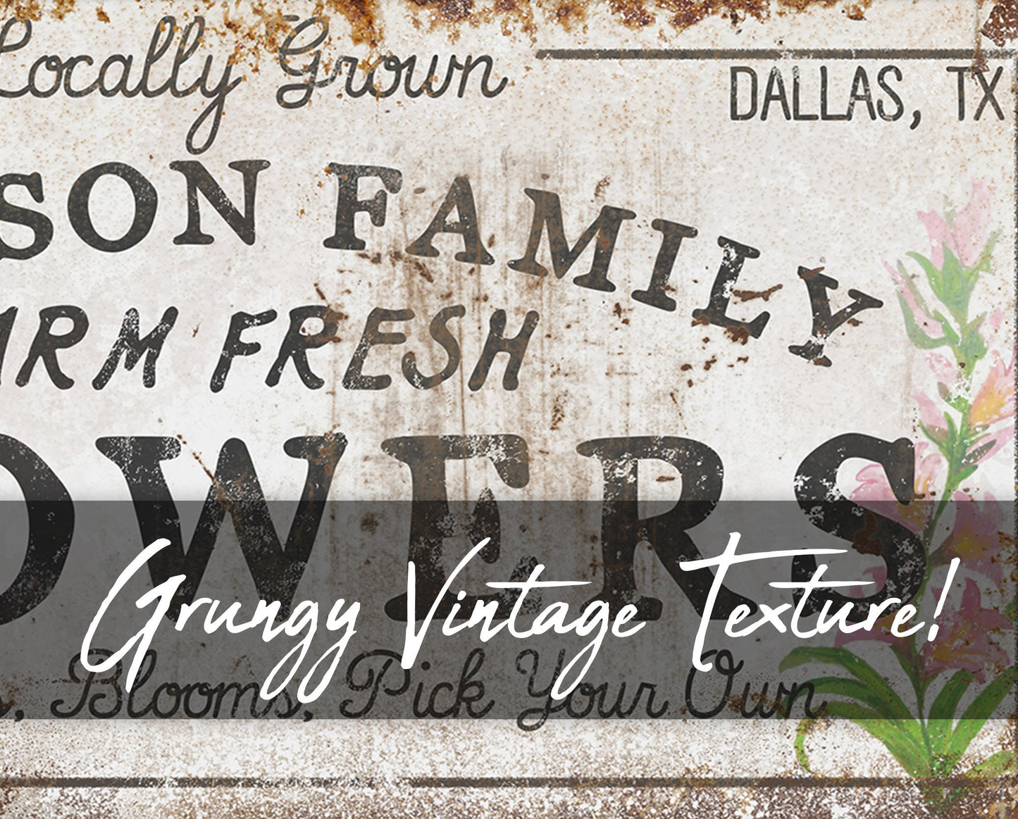 CUSTOM FLOWERS SIGN