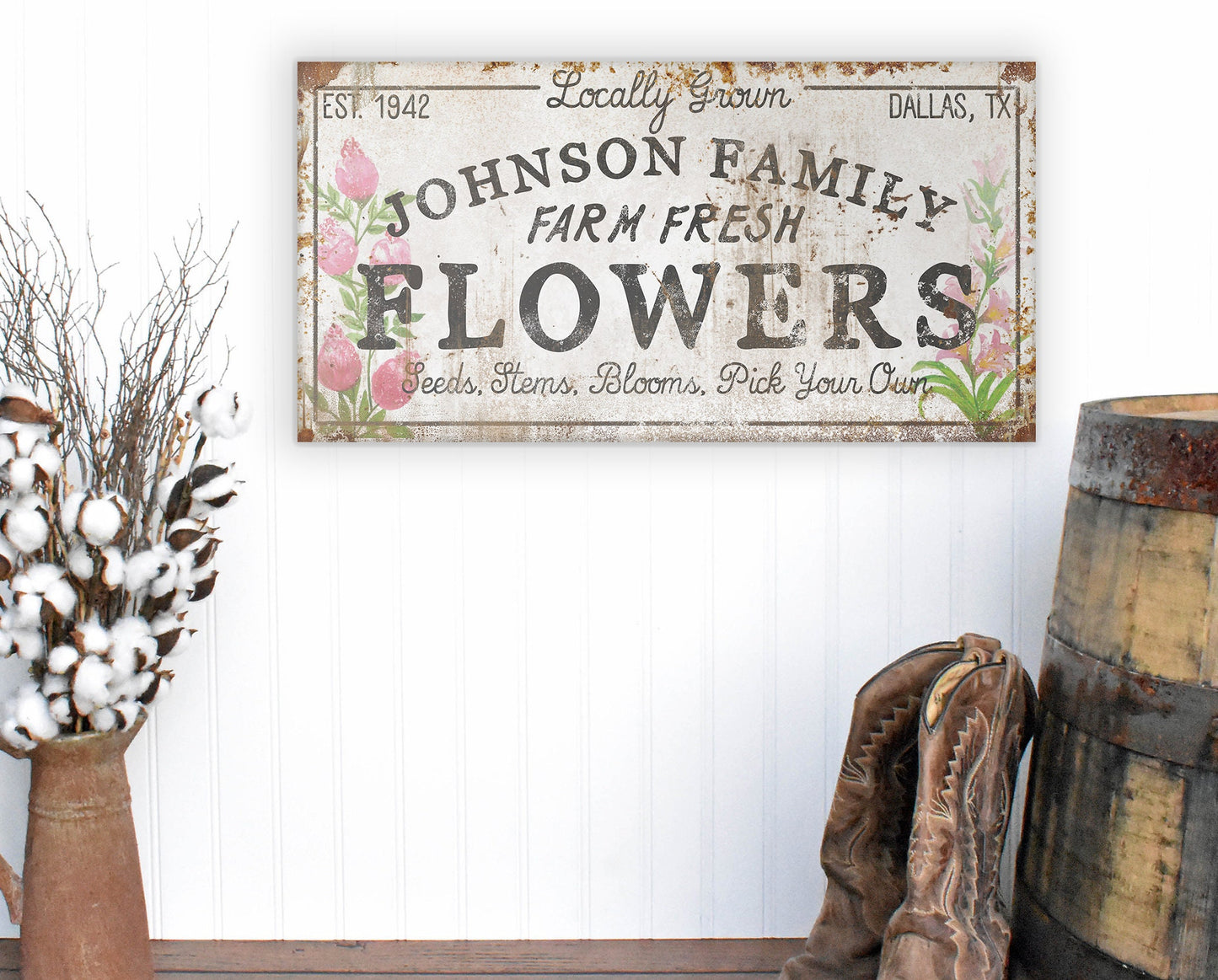 CUSTOM FLOWERS SIGN