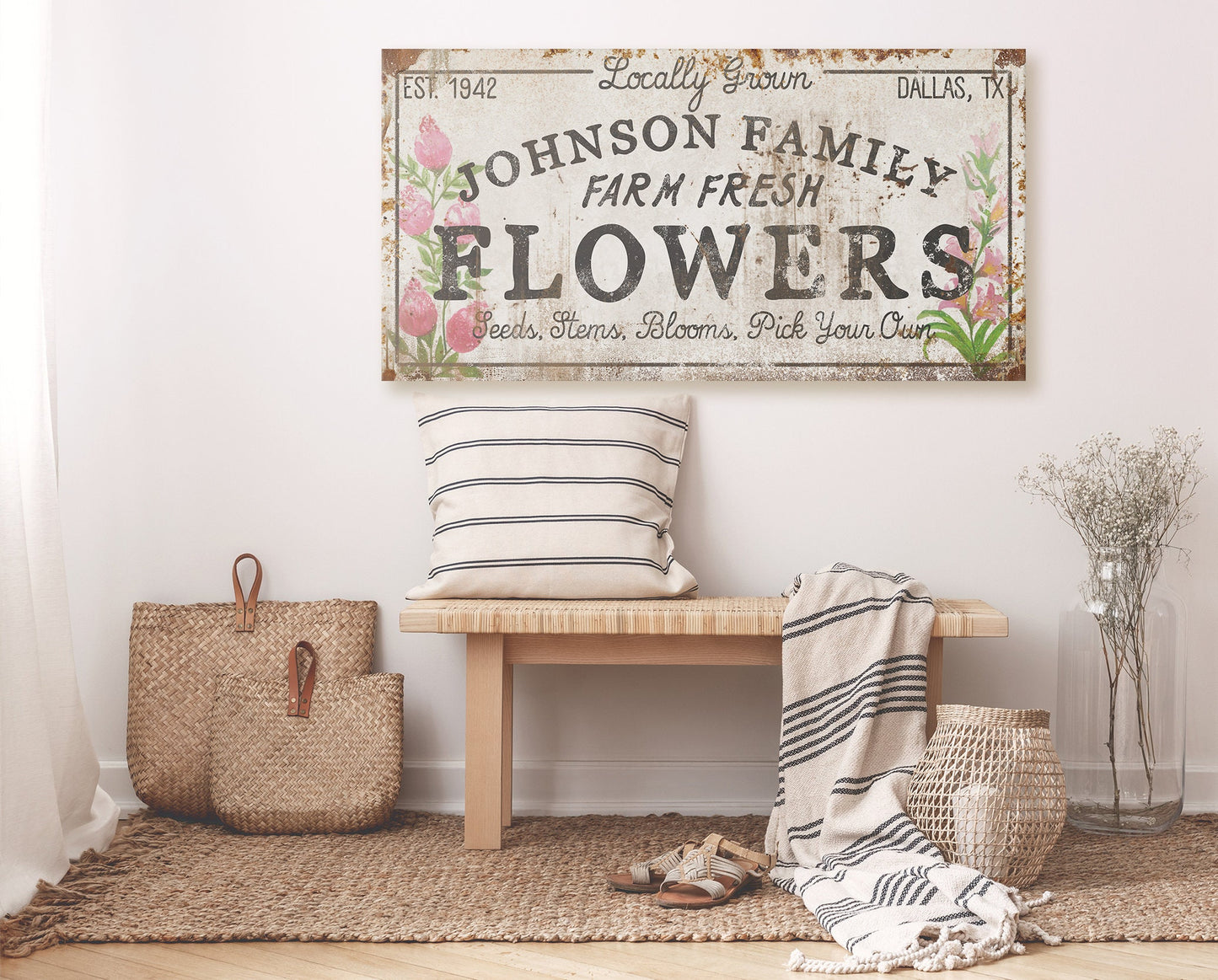 CUSTOM FLOWERS SIGN