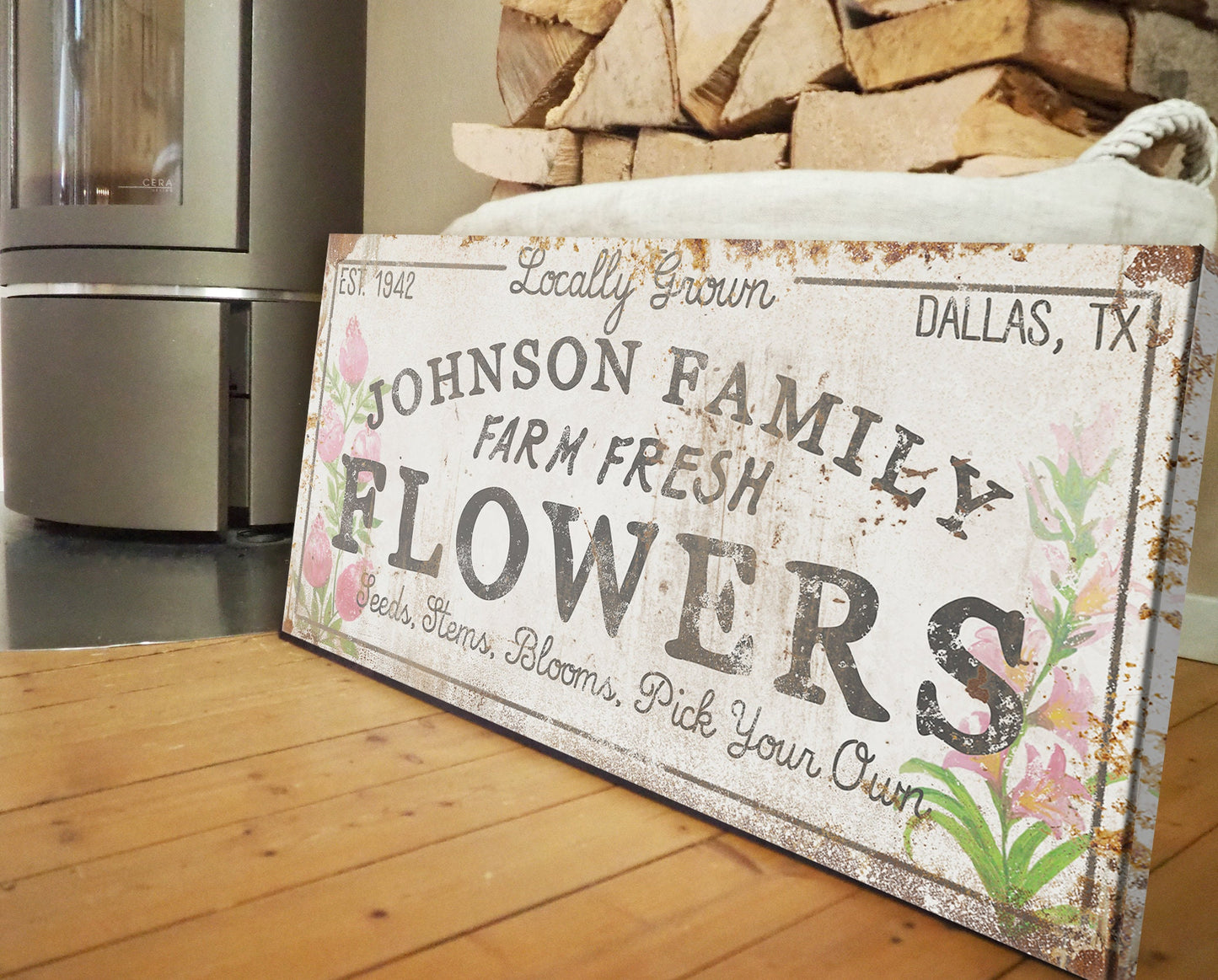 CUSTOM FLOWERS SIGN