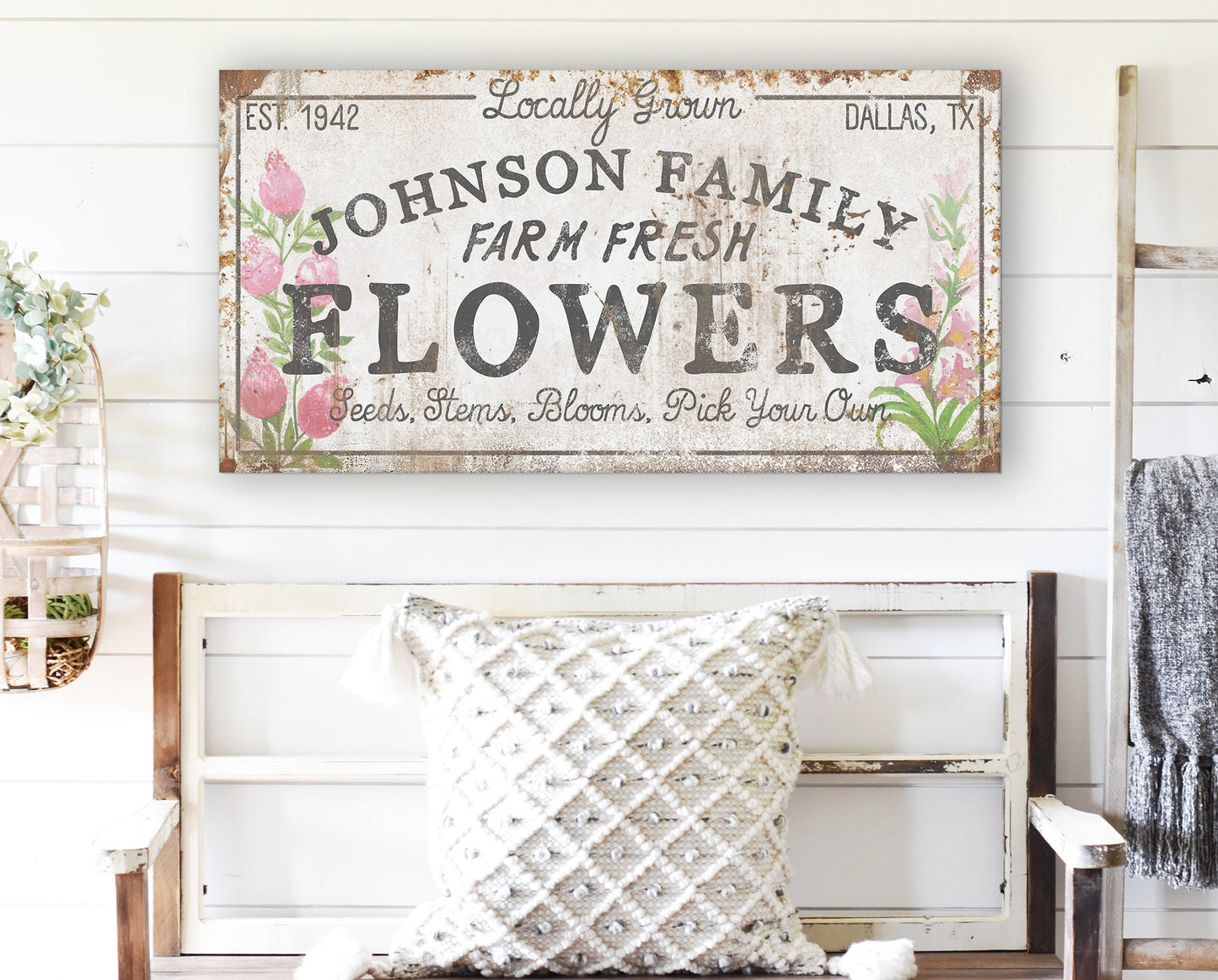 CUSTOM FLOWERS SIGN