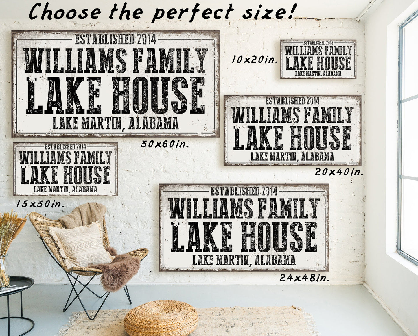 CUSTOM FAMILY LAKE HOUSE SIGN