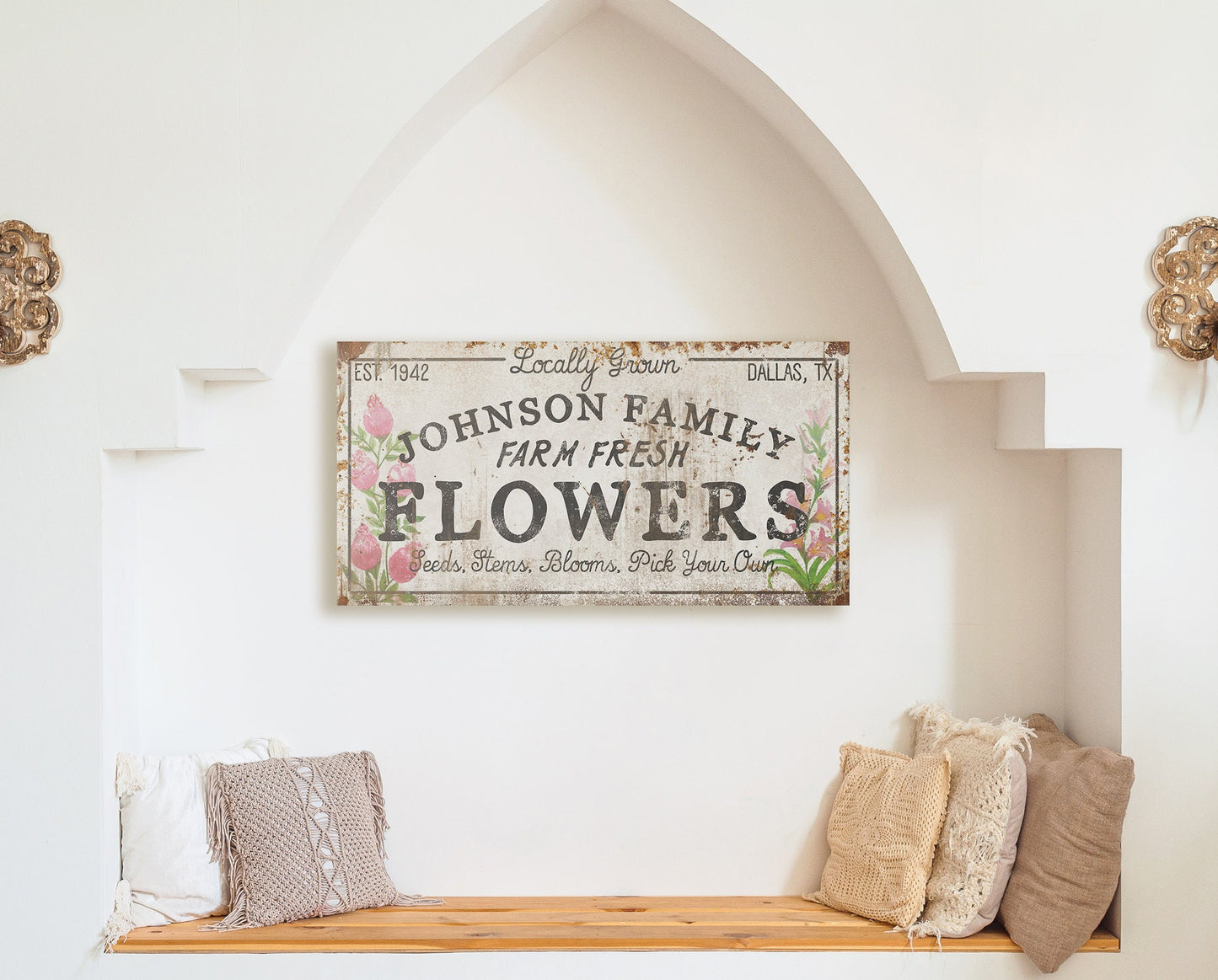 CUSTOM FLOWERS SIGN