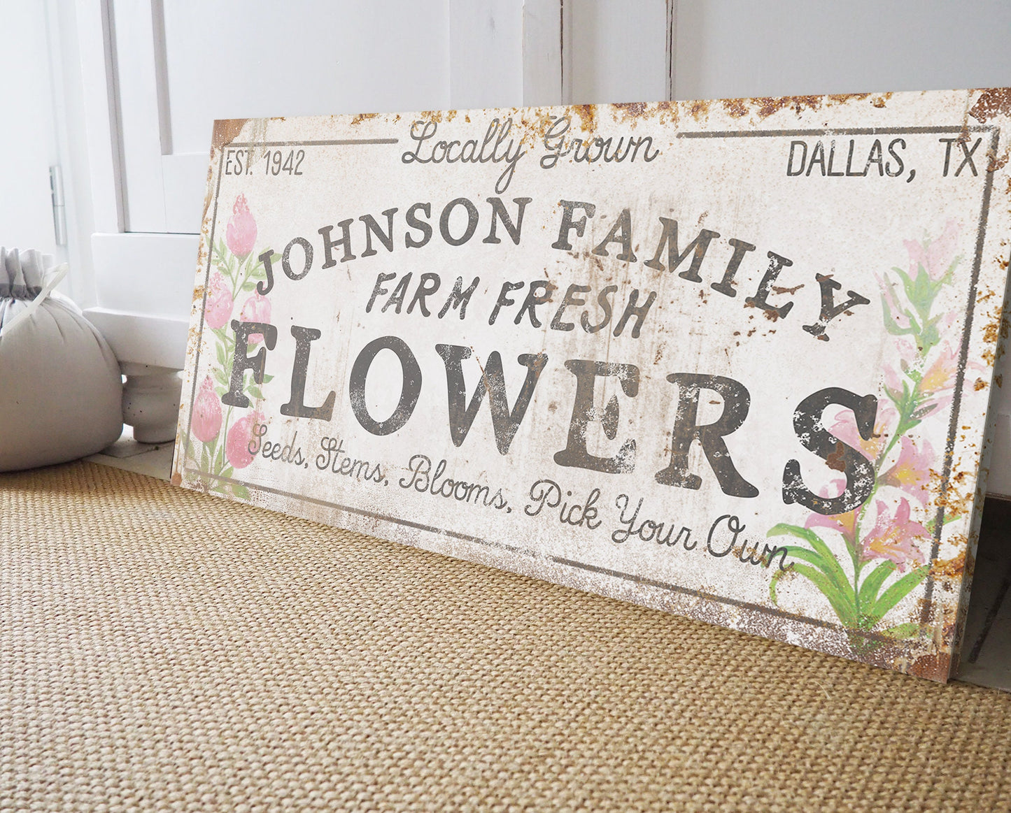 CUSTOM FLOWERS SIGN