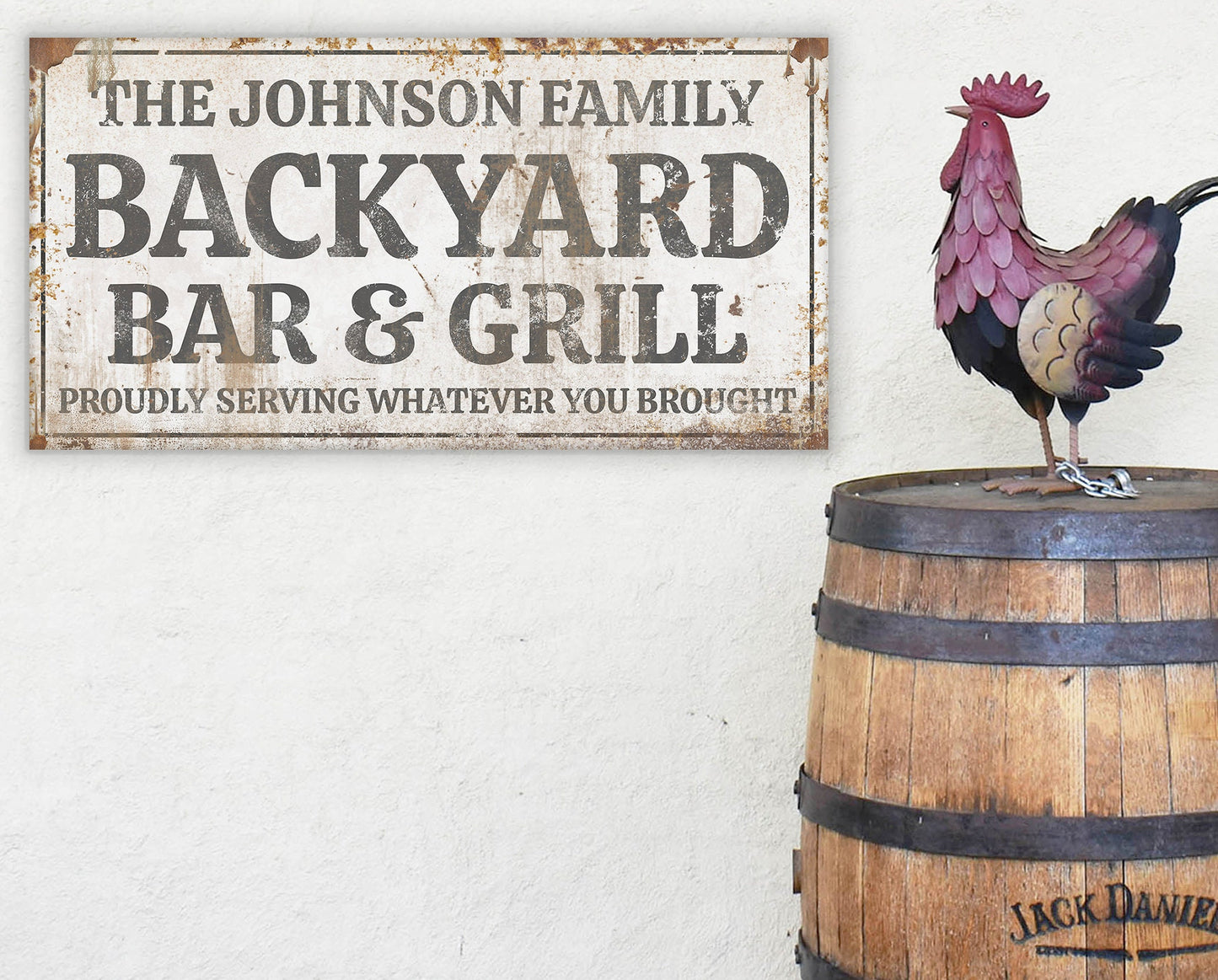 CUSTOM BACKYARD BAR AND GRILL SIGN