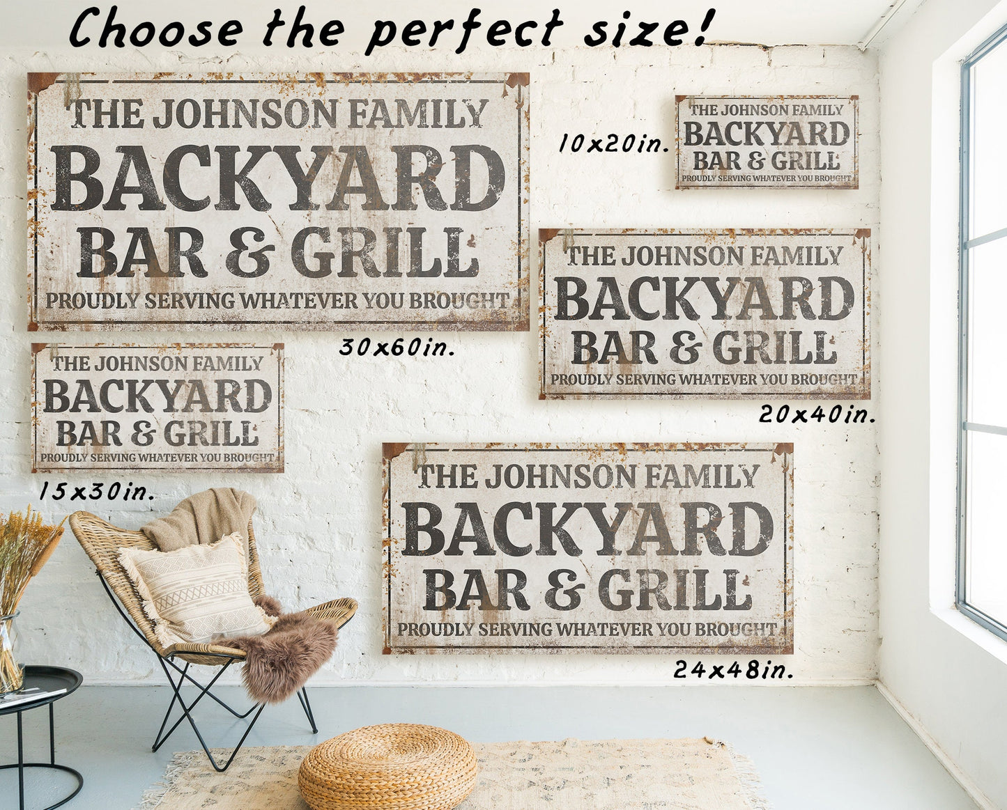 CUSTOM BACKYARD BAR AND GRILL SIGN