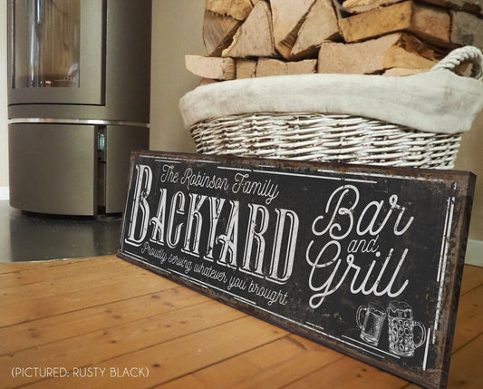 CUSTOM BACKYARD BAR AND GRILL SIGN