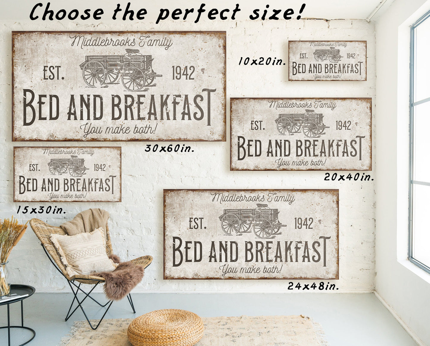 CUSTOM BED AND BREAKFAST SIGN