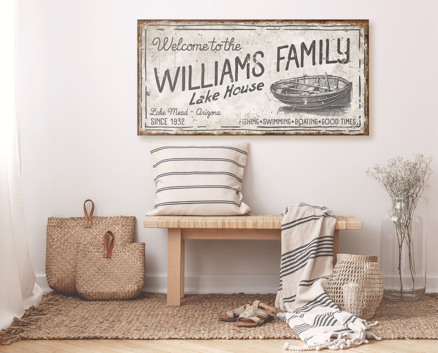 CUSTOM FAMILY LAKE HOUSE SIGN