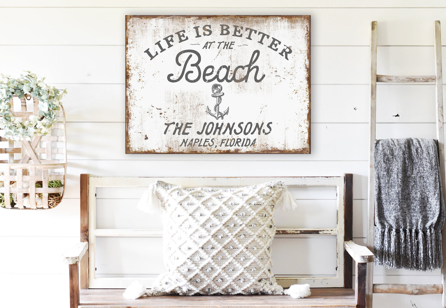 CUSTOM LIFE IS BETTER AT THE BEACH SIGN