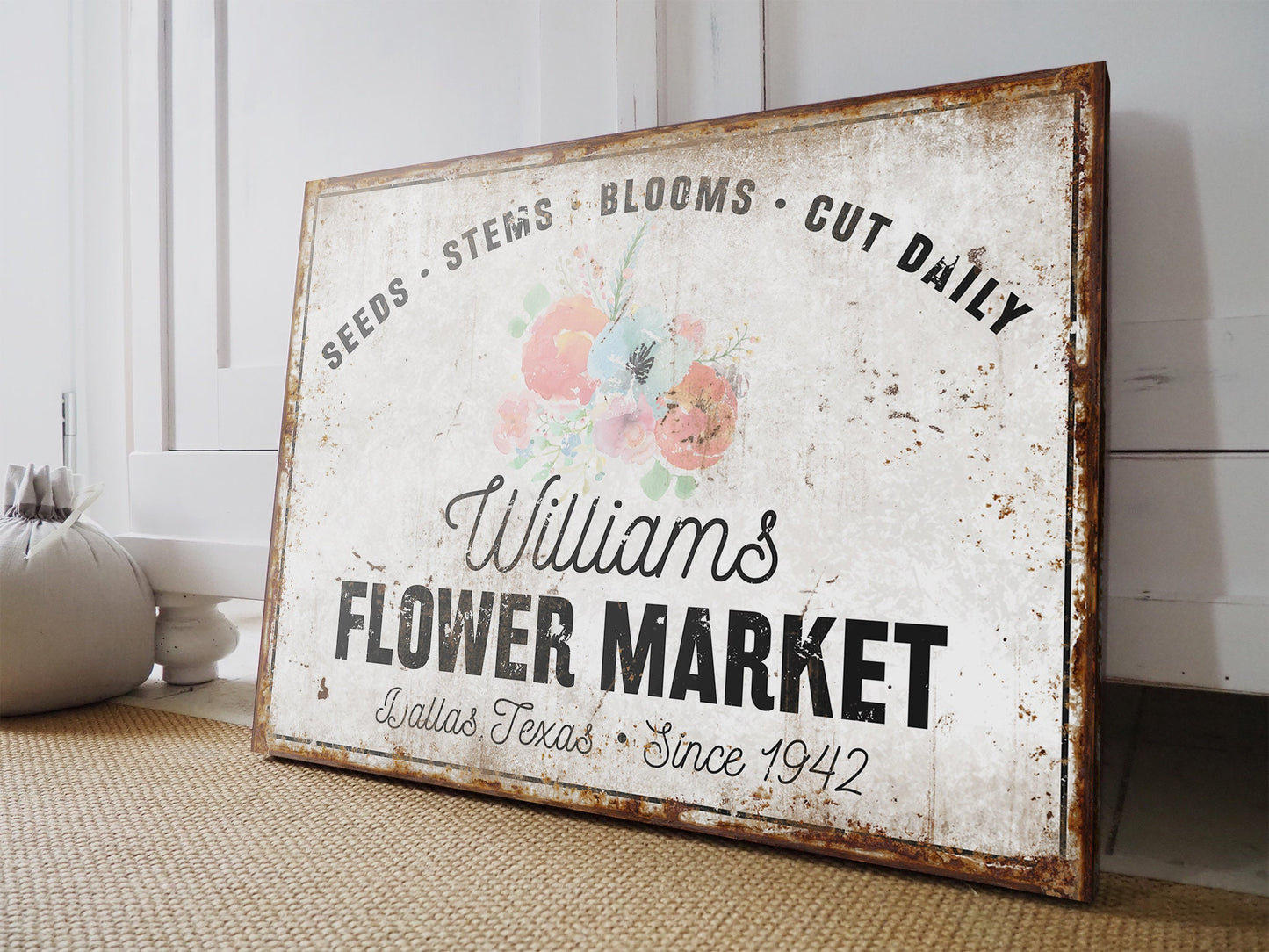 CUSTOM FLOWERS SIGN