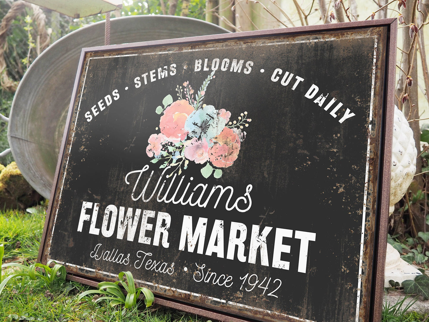 CUSTOM FLOWERS SIGN