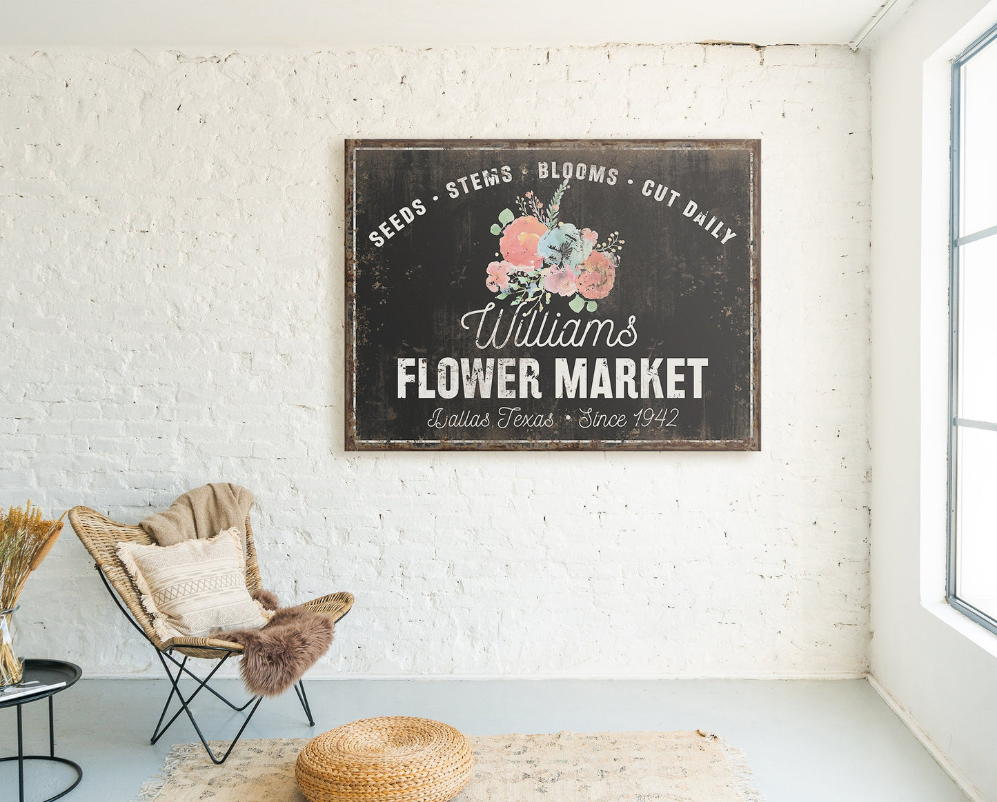 CUSTOM FLOWERS SIGN