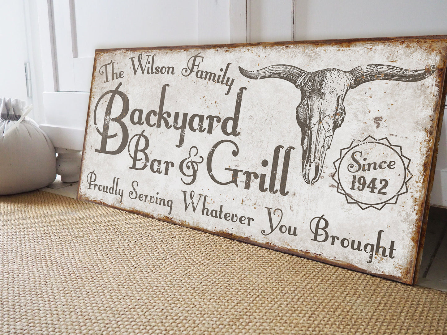 CUSTOM BACKYARD BAR AND GRILL SIGN