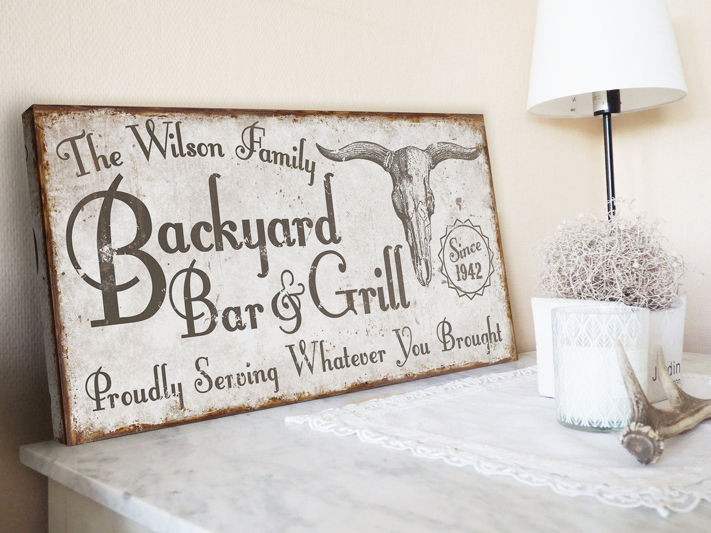 CUSTOM BACKYARD BAR AND GRILL SIGN