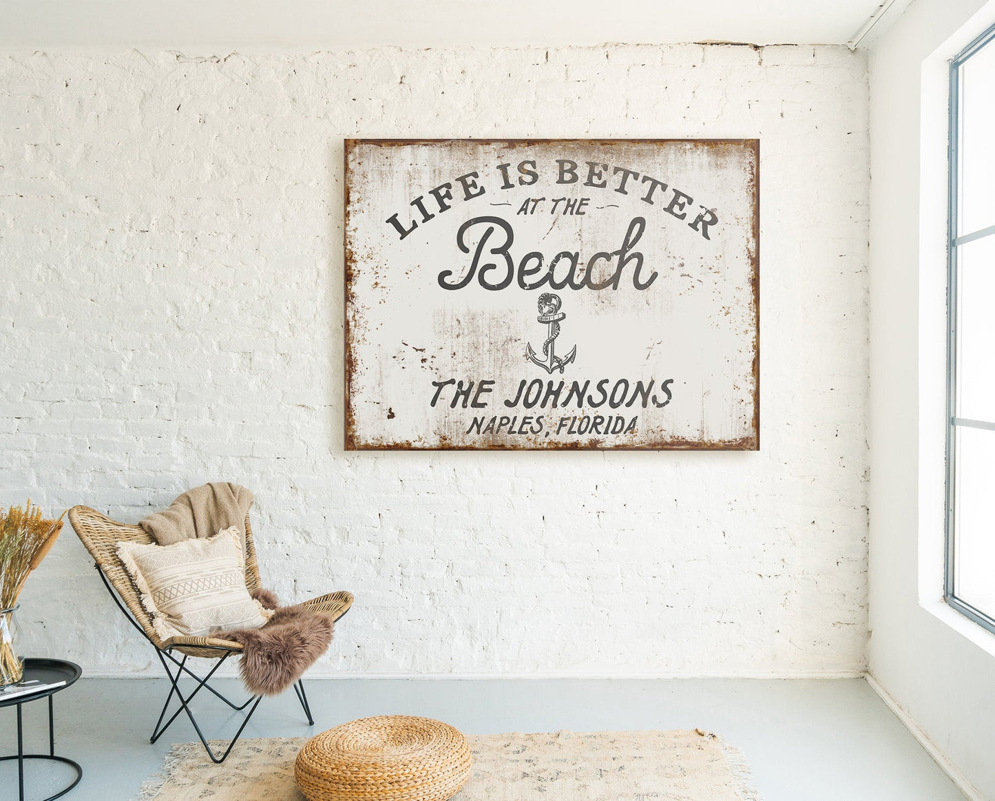 CUSTOM LIFE IS BETTER AT THE BEACH SIGN