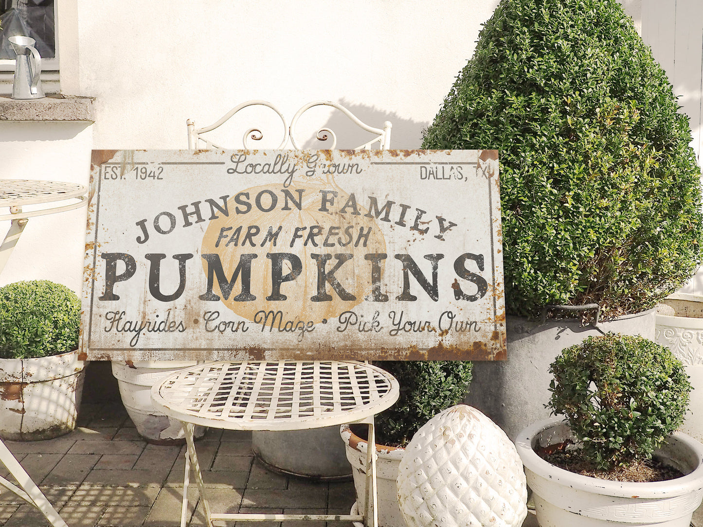 CUSTOM FAMILY PUMPKIN FARM SIGN