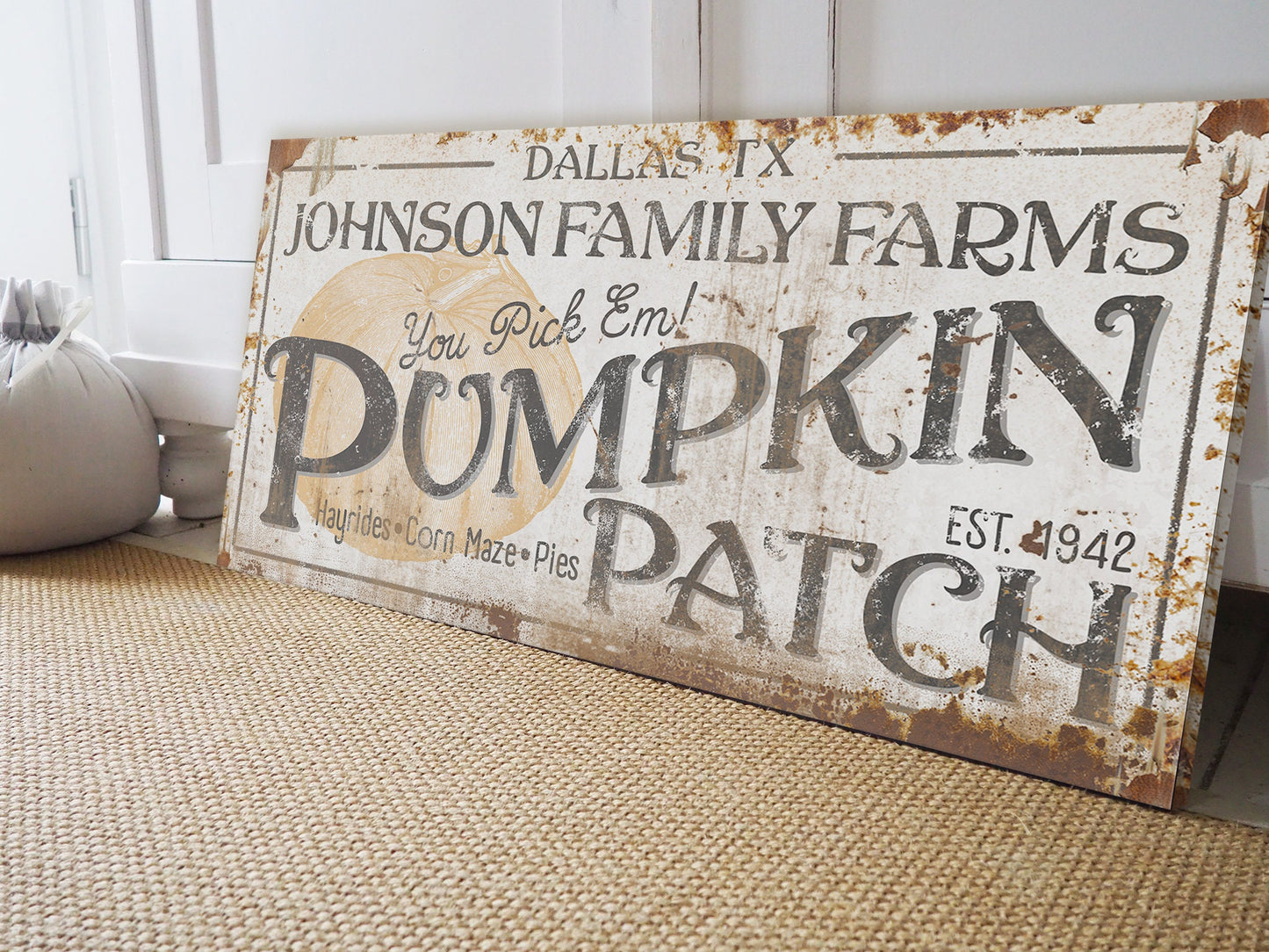 CUSTOM FAMILY PUMPKIN FARM SIGN