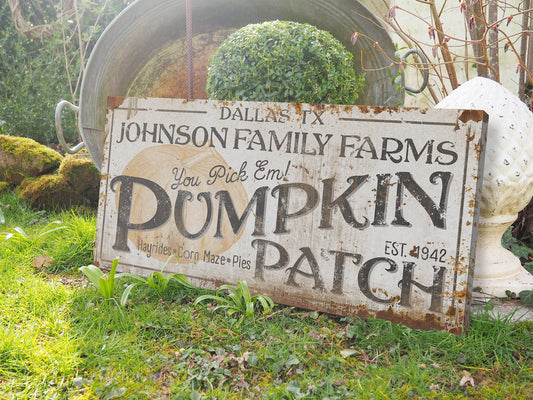 CUSTOM FAMILY PUMPKIN FARM SIGN