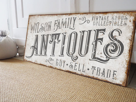CUSTOM ANTIQUES SIGN