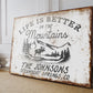 CUSTOM LIFE IS BETTER IN THE MOUNTAINS SIGN