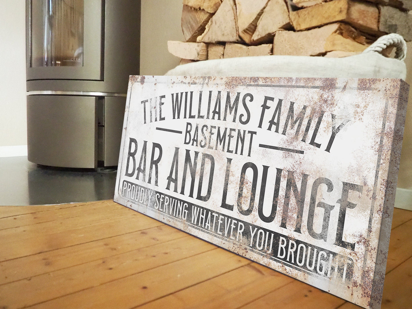 CUSTOM BASEMENT BAR AND LOUNGE SIGN