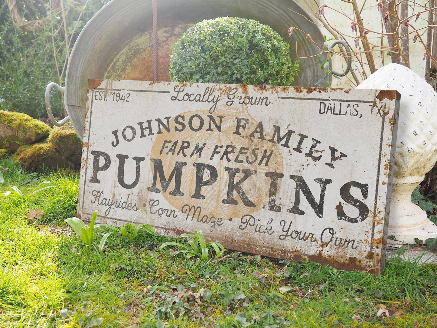 CUSTOM FAMILY PUMPKIN FARM SIGN