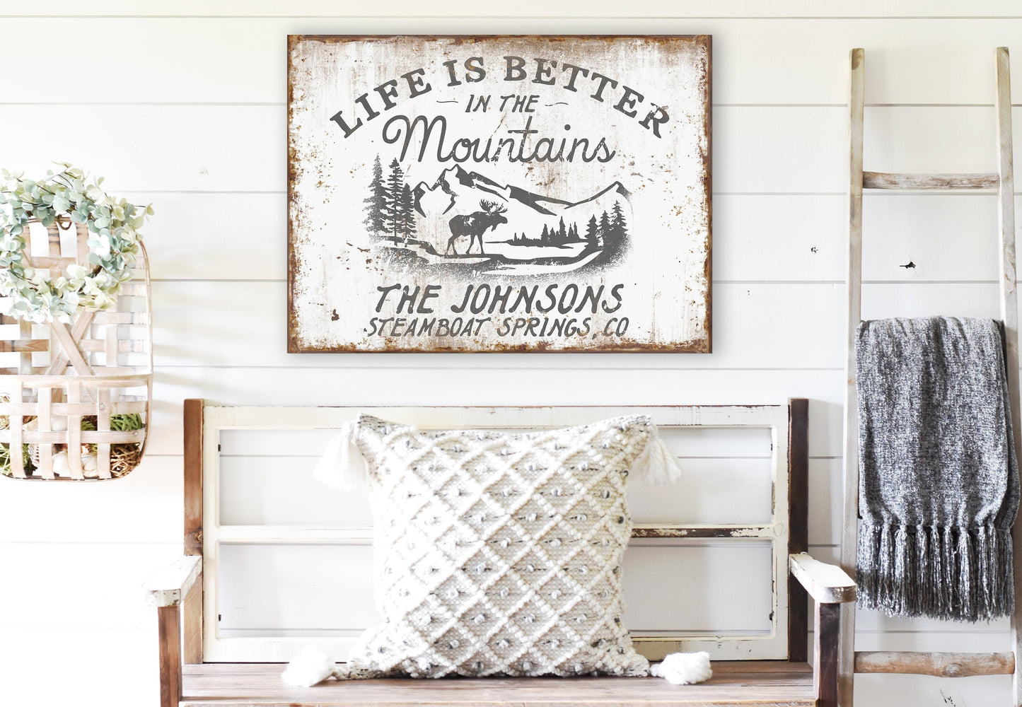 CUSTOM LIFE IS BETTER IN THE MOUNTAINS SIGN