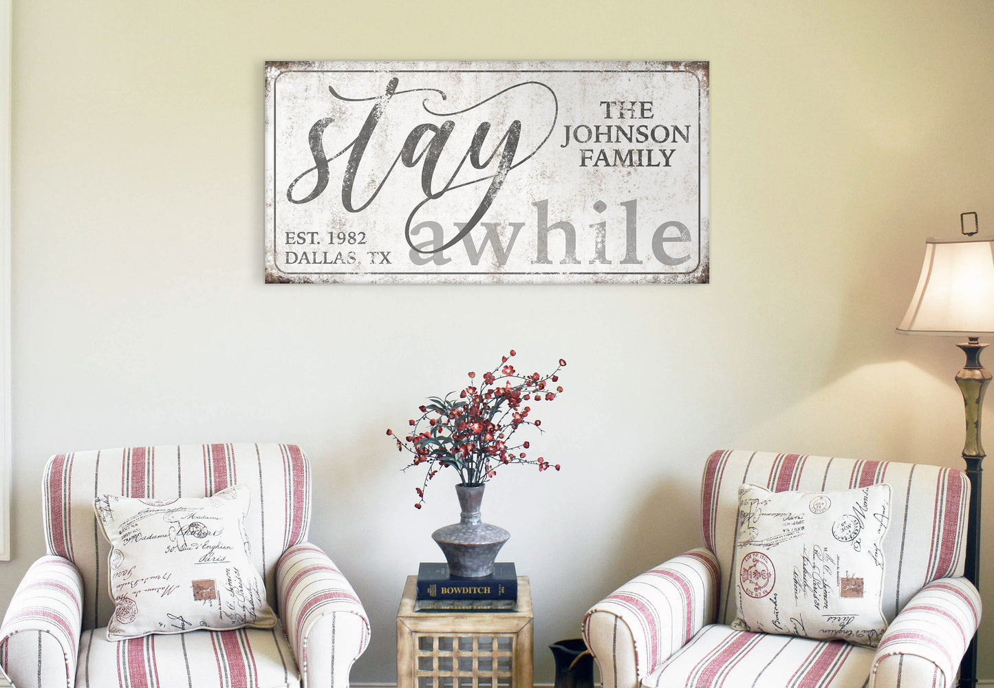 CUSTOM STAY AWHILE SIGN