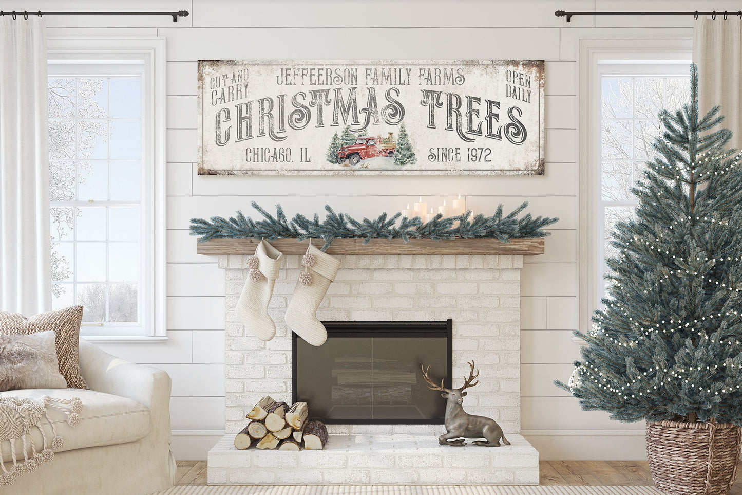 CUSTOM CHRISTMAS TREES SIGN