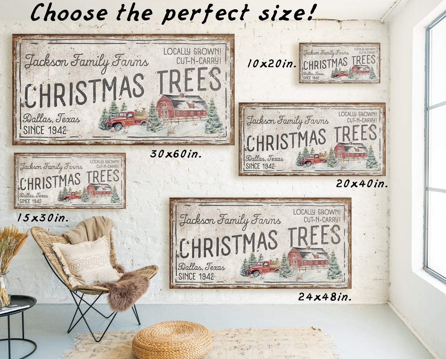 CUSTOM CHRISTMAS TREES SIGN