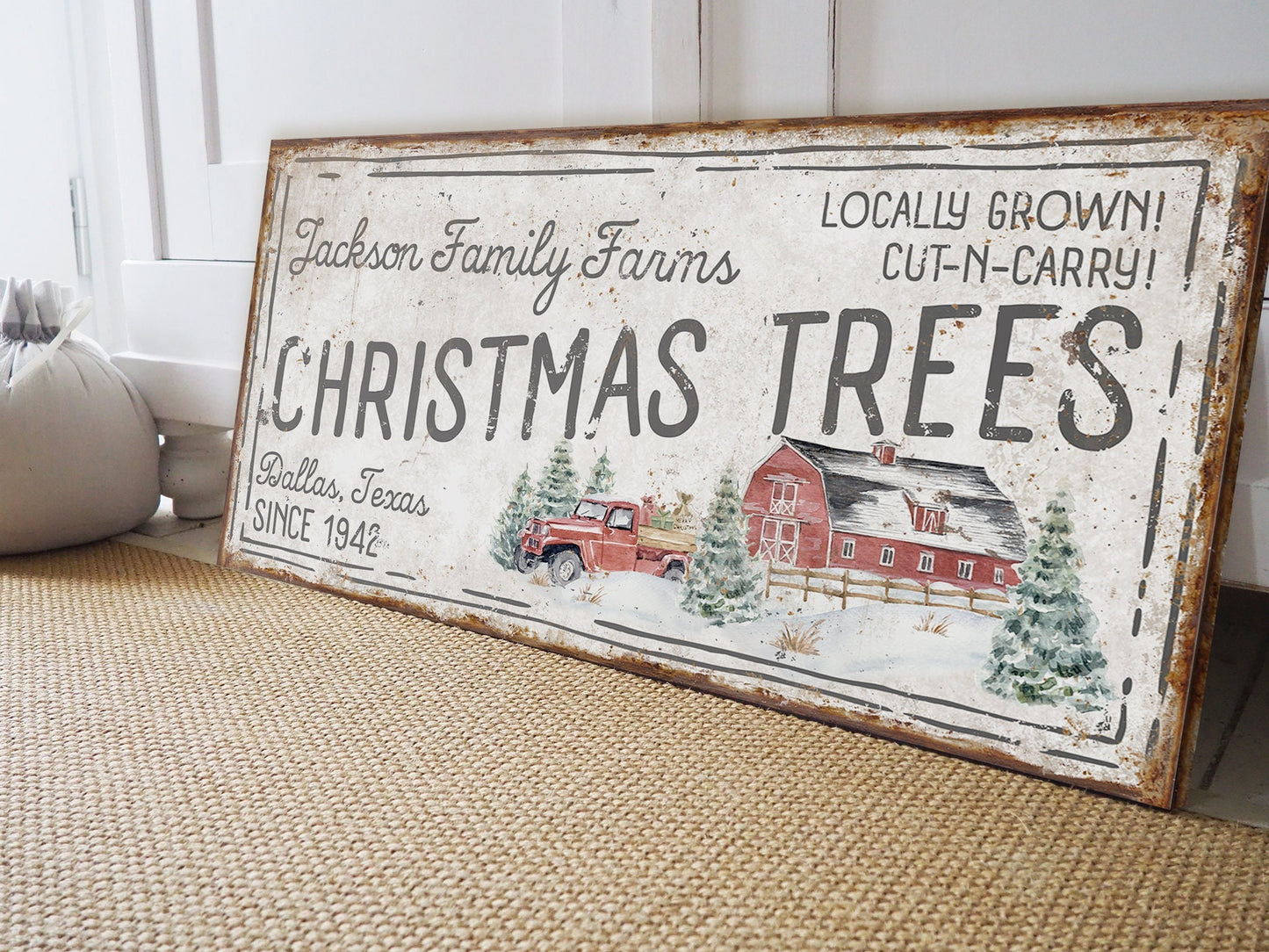 CUSTOM CHRISTMAS TREES SIGN