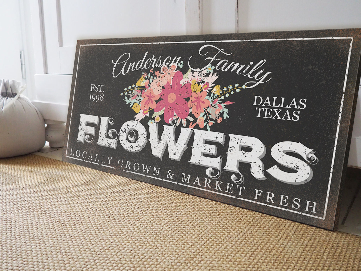 CUSTOM FLOWERS SIGN