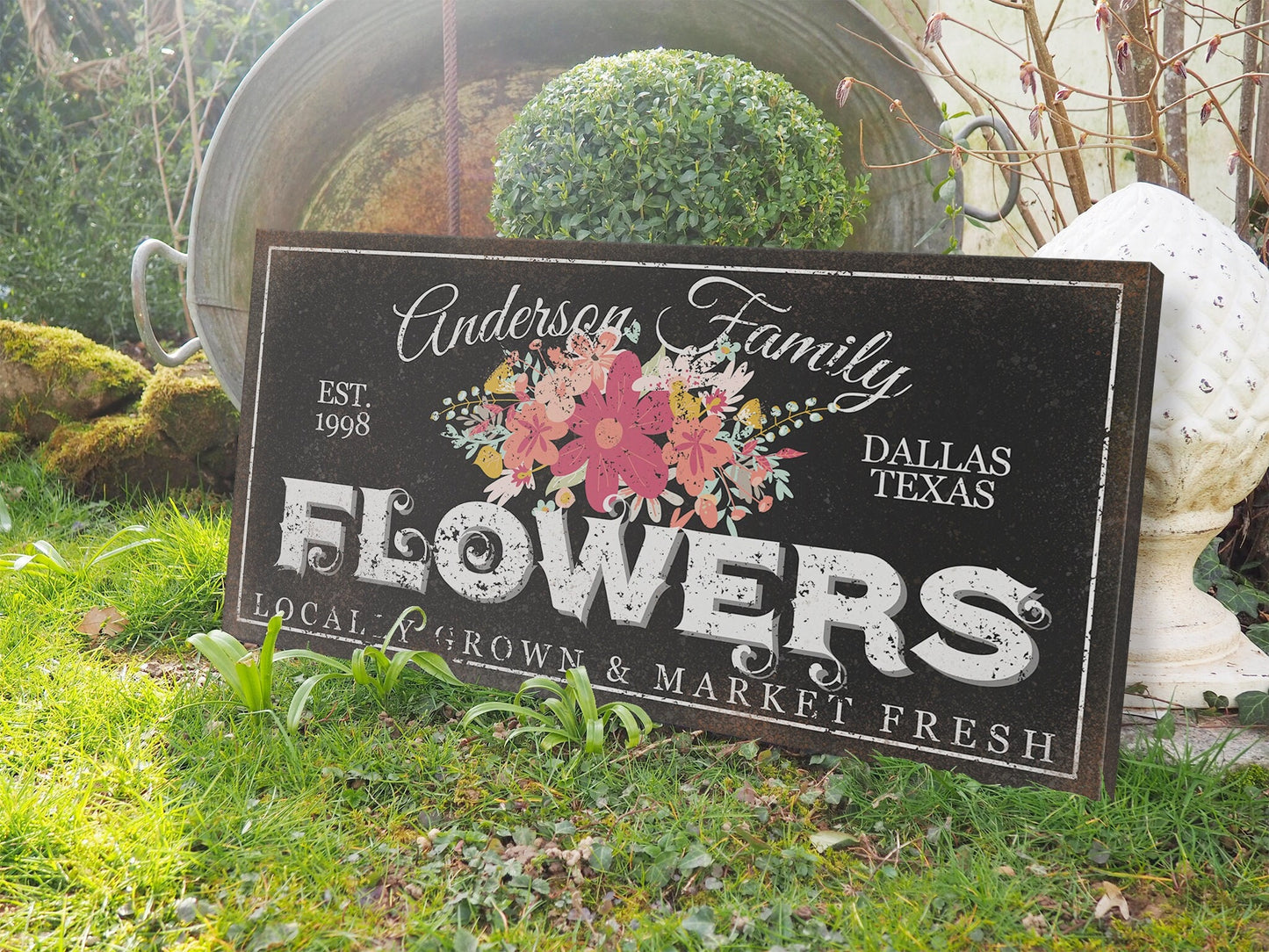 CUSTOM FLOWERS SIGN