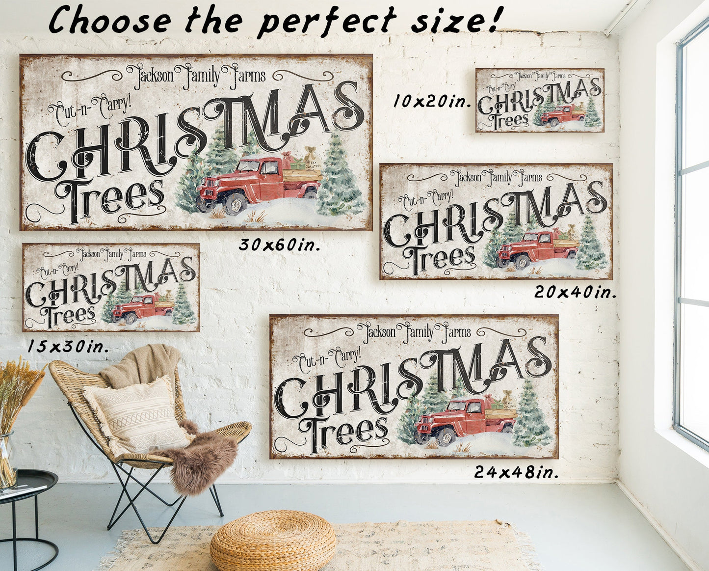 CUSTOM CHRISTMAS TREES SIGN