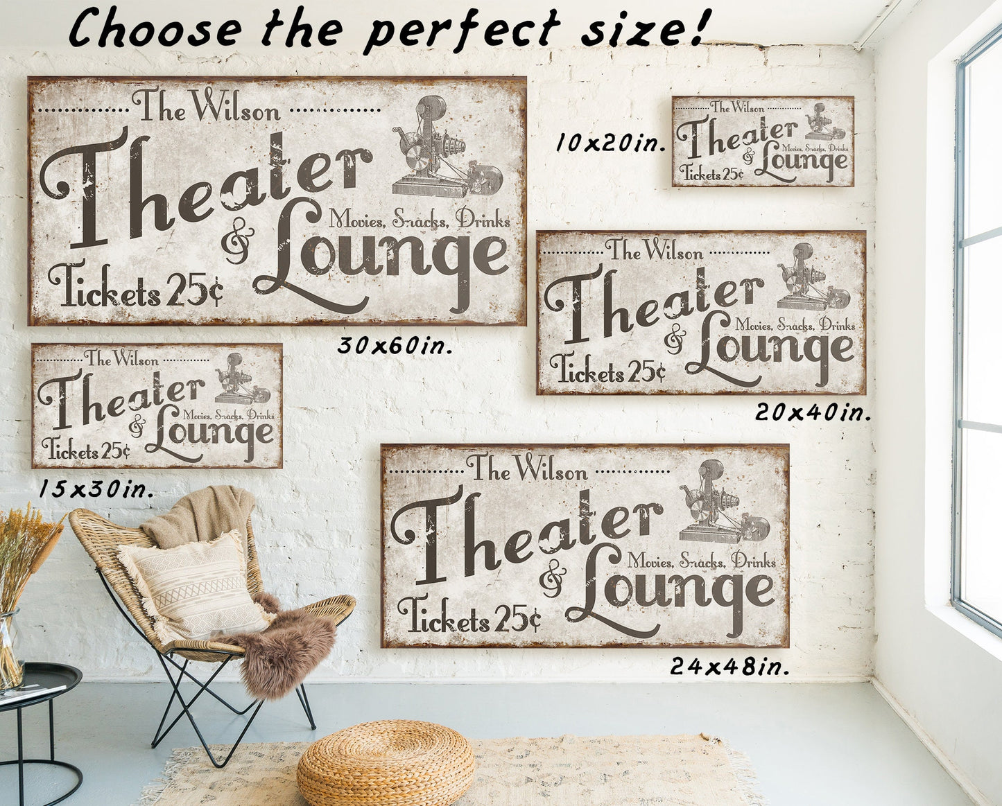 CUSTOM THEATER AND LOUNGE SIGN