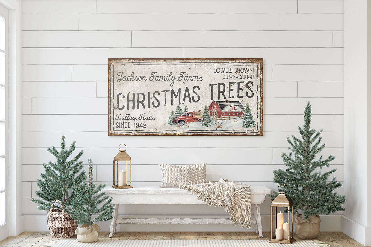 CUSTOM CHRISTMAS TREES SIGN