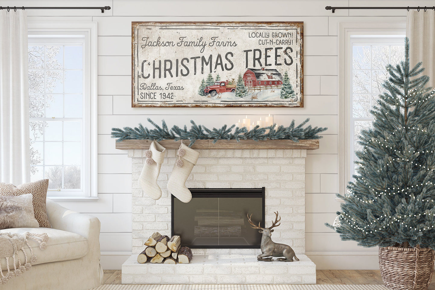 CUSTOM CHRISTMAS TREES SIGN