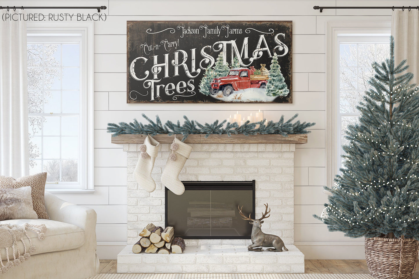 CUSTOM CHRISTMAS TREES SIGN