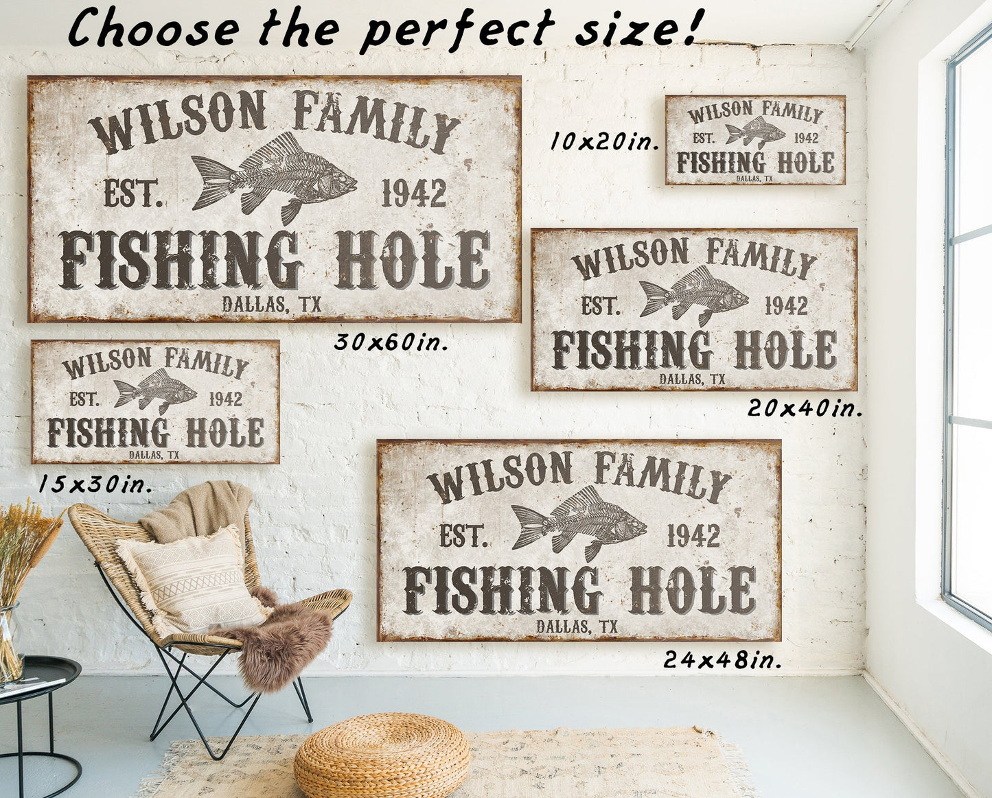 CUSTOM FISHING HOLE SIGN