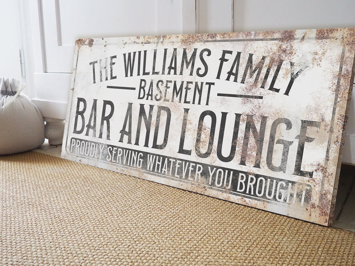 CUSTOM BASEMENT BAR AND LOUNGE SIGN