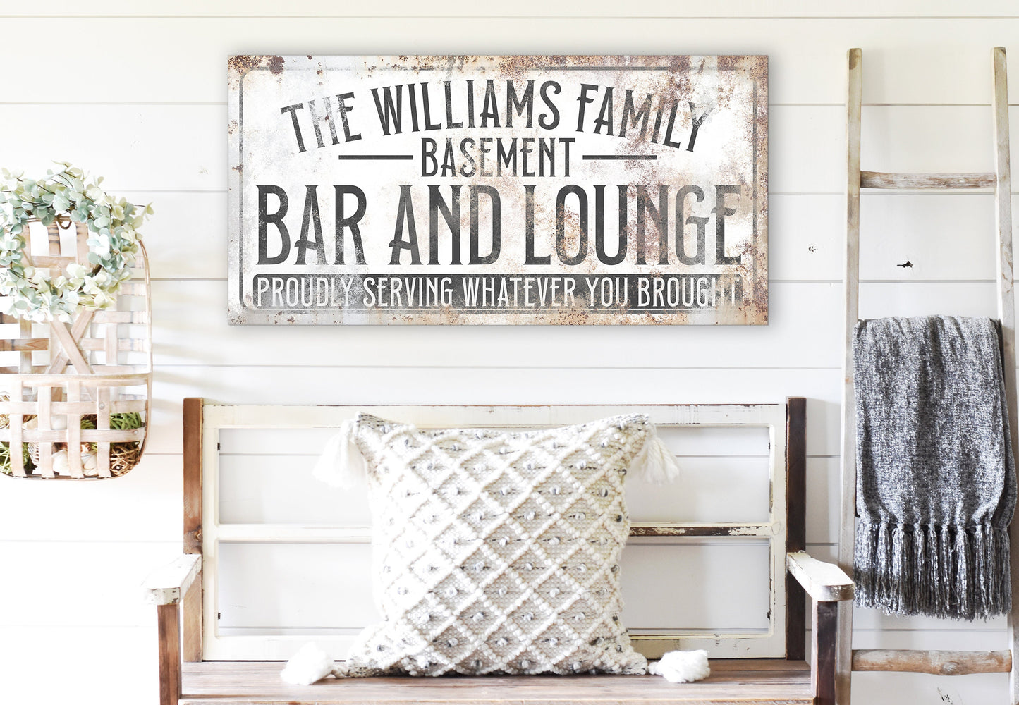 CUSTOM BASEMENT BAR AND LOUNGE SIGN