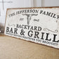 CUSTOM BACKYARD BAR AND GRILL SIGN